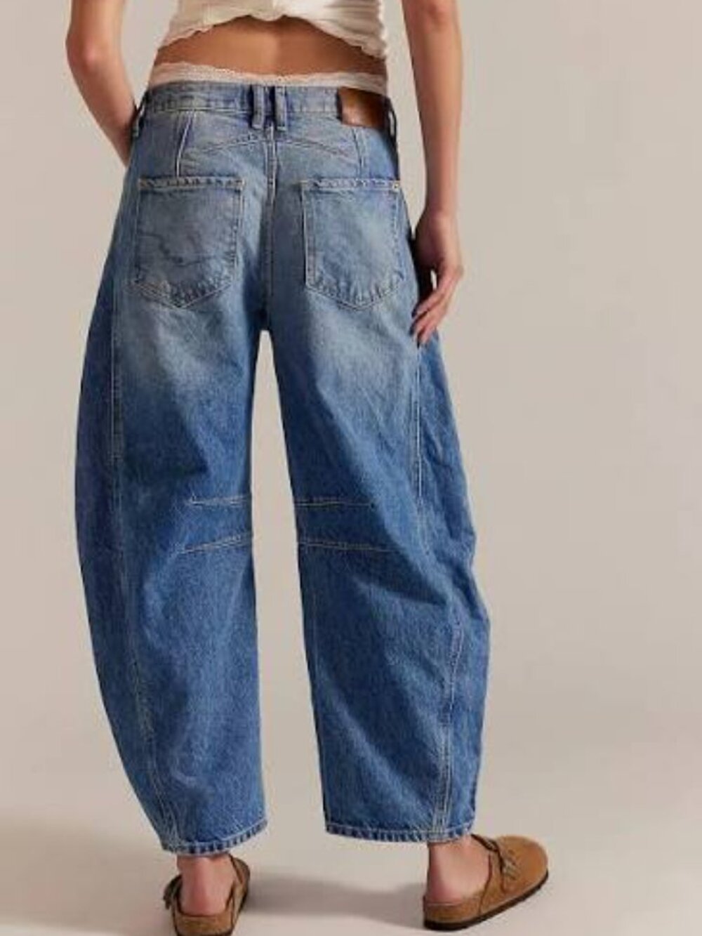 We The Free lucky you mid rise barrel jeans button fly oversized curved sz 29 - Picture 2 of 12